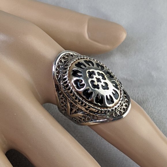 TURKISH Dome Shield Knuckle Ring Sterling Silver - Picture 1 of 14